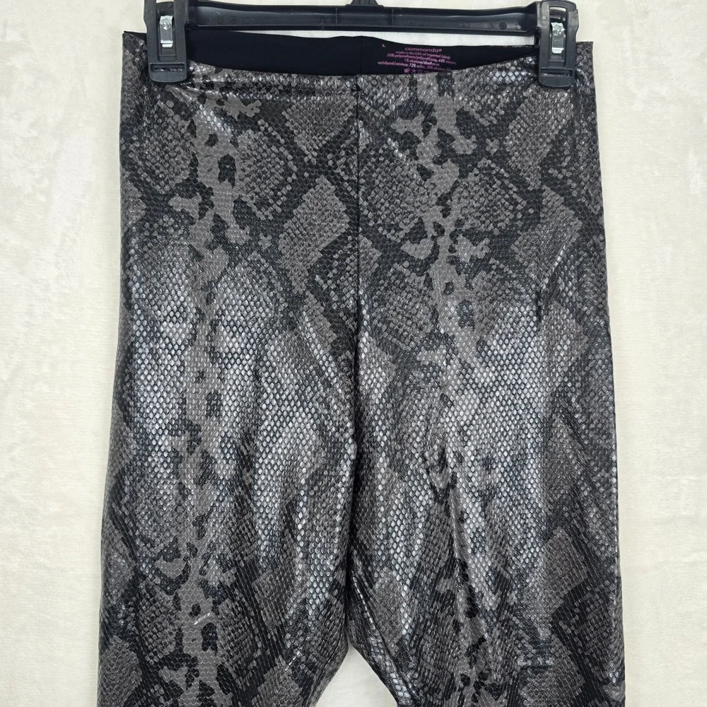 Commando Faux Leather Snakeskin Leggings Metallic Python High Rise L‎